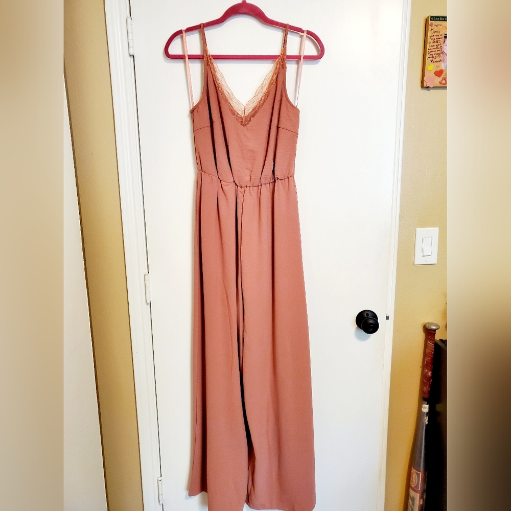 *LAST CHANCE* Wide-Leg Jumpsuit with Lace Detail